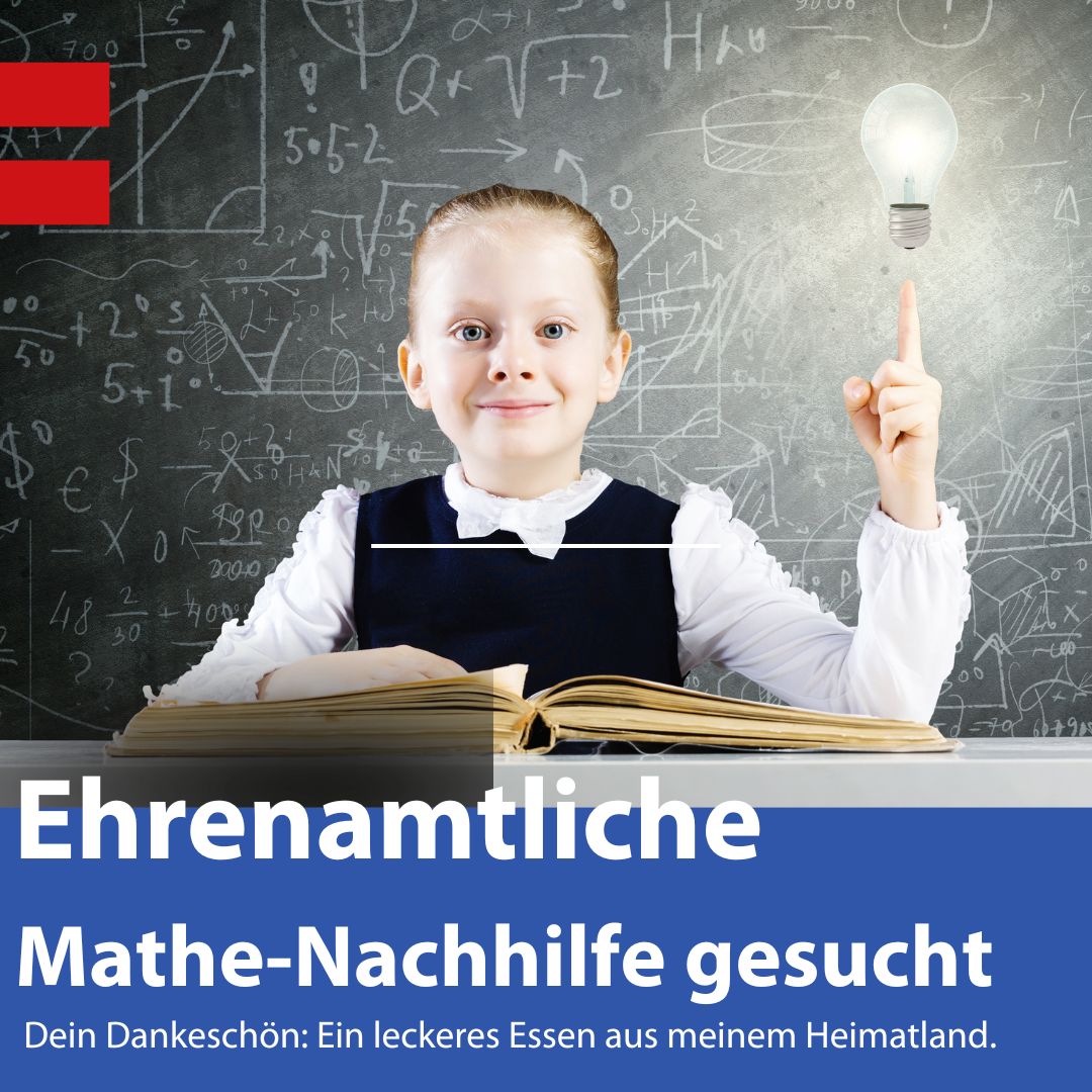 Ein kleiner Junge sitzt vor einer Tafel, die mit Formeln vollgeschrieben ist. Vor ihm liegen dicke Bücher.  Auf seinem gehobenen Finger ist eine Glühbirne zu sehen.